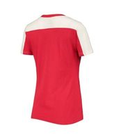 Washington Nationals Women's Plus Size Notch Neck T-Shirt - White/Navy