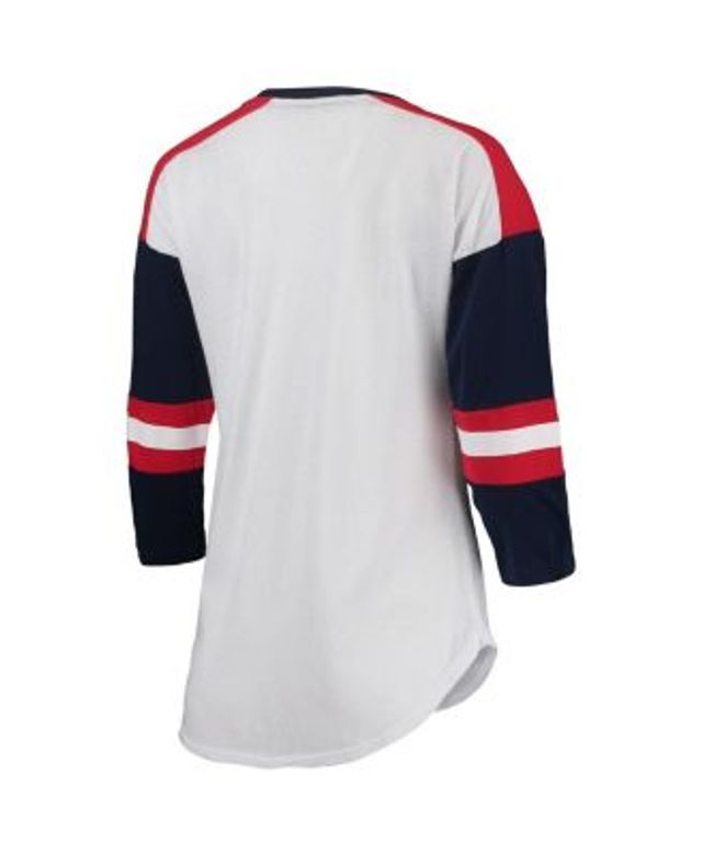 Touch Women's Navy and White Minnesota Twins Shortstop Ombre Raglan V-Neck  T-shirt