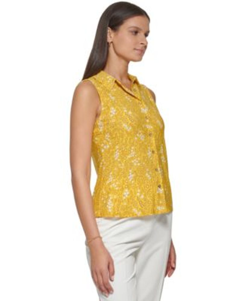 Women's Floral-Print Button-Front Shirt