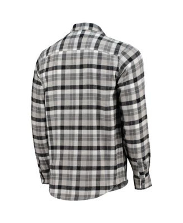 Pittsburgh Steelers Antigua Women's Ease Flannel Button-Up Long Sleeve Shirt  - Black/Gray