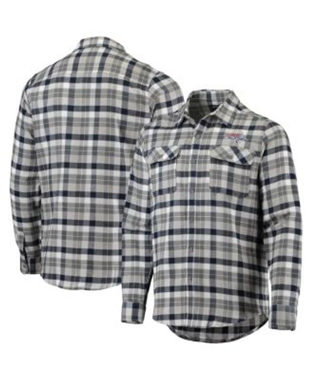 Men's Antigua Red/White Washington Nationals Ease Flannel Button-Up Long Sleeve Shirt Size: Medium