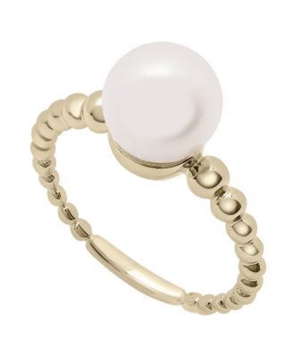 Cultured Freshwater Pearl (8mm) Fashion Ring in 14K Yellow Gold