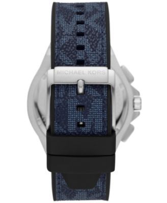 Michael Kors Men's Lennox Chronograph Black and Blue Silicone Strap Watch  45mm | Mall of America®