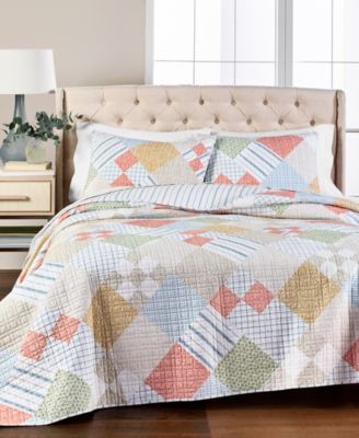 Rural Escape Patchwork Printed Quilt, King, Created For Macy's