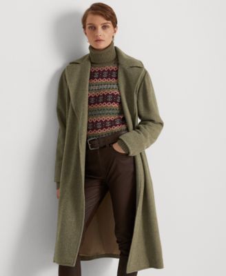 Wool Tweed Wrap Coat