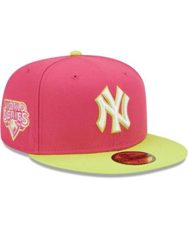 New York Yankees New Era 2002 World Series Side Patch Peach Undervisor  59FIFTY Fitted Hat - White/Gray