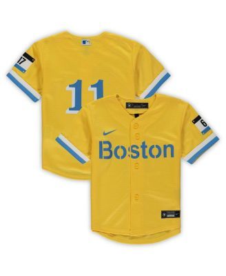 Men's Nike Xander Bogaerts Gold/Light Blue Boston Red Sox City Connect Replica Player Jersey, L