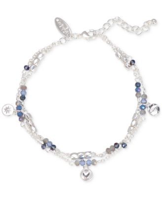 Mixed Bead & Disc Double-Row Ankle Bracelet, Created for Macy's