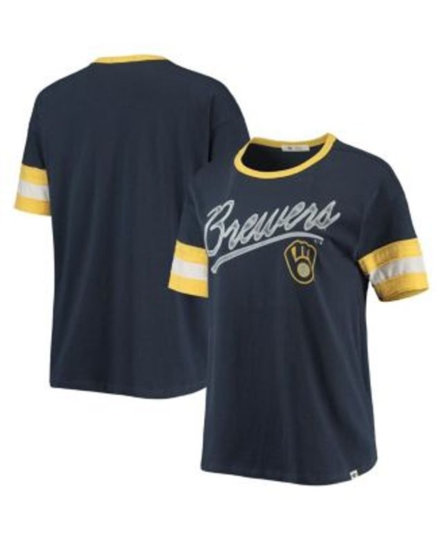 Women's Soft as a Grape Navy Milwaukee Brewers Plus Sizes Three