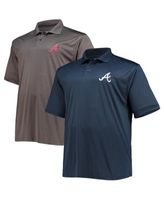 Atlanta Braves Big & Tall Sublimated Polo - White/Navy