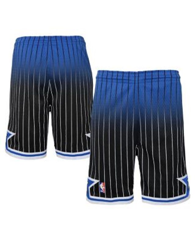 Men's Mitchell & Ness Blue Orlando Magic Hardwood Classics Logo Swingman  Shorts 