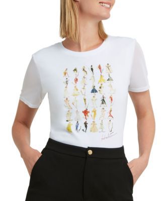 Women's Designer Sketch Cotton T-Shirt