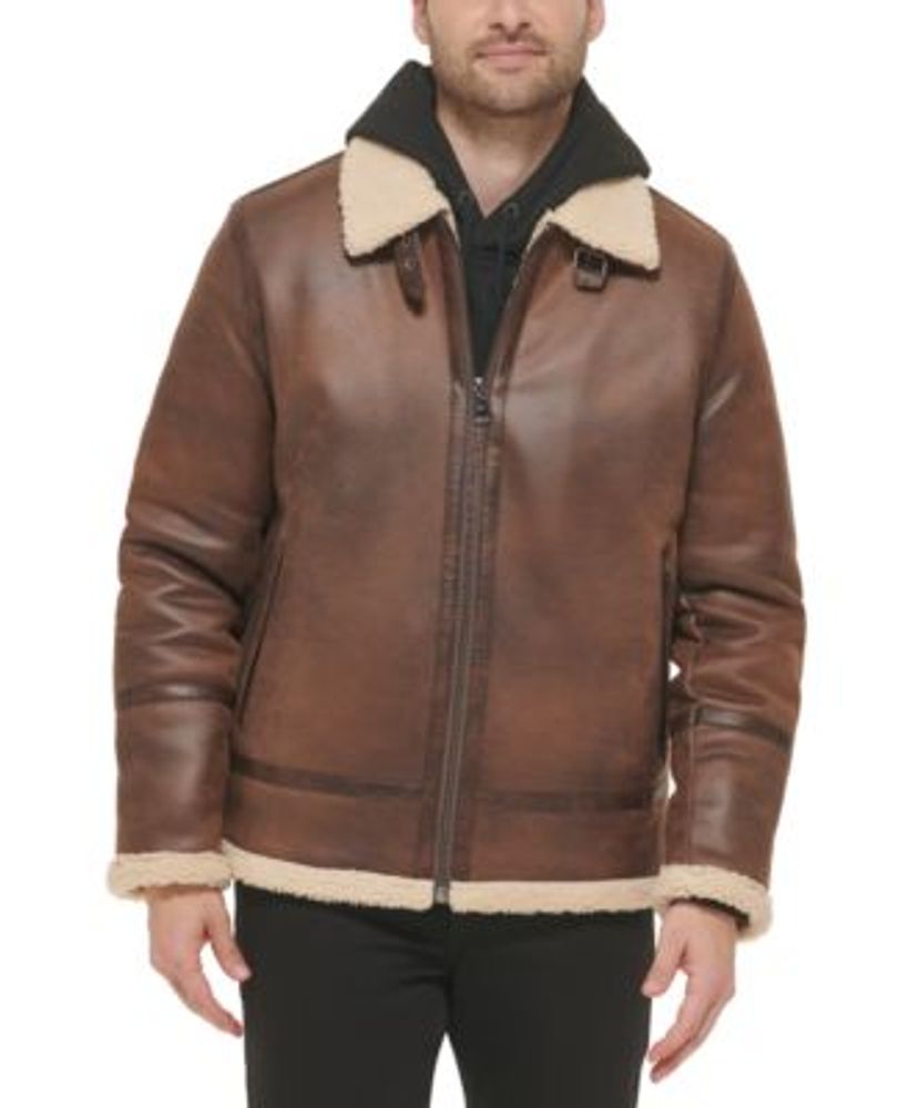 Calvin Klein Men's Classic Faux Shearling B-3 Bomber Jacket | Connecticut  Post Mall