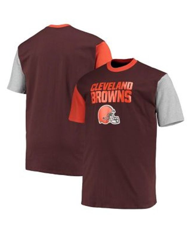 Profile Men's Brown, Orange Cleveland Browns Big and Tall Colorblocked T- shirt