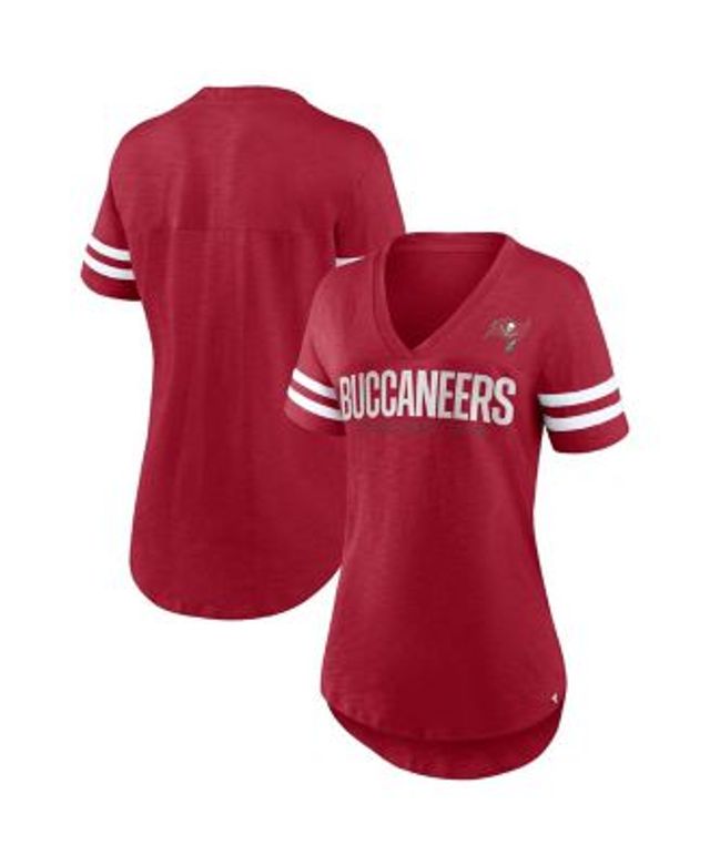 Fanatics Women's Branded Red Tampa Bay Buccaneers Speed Tested V-Neck T- shirt