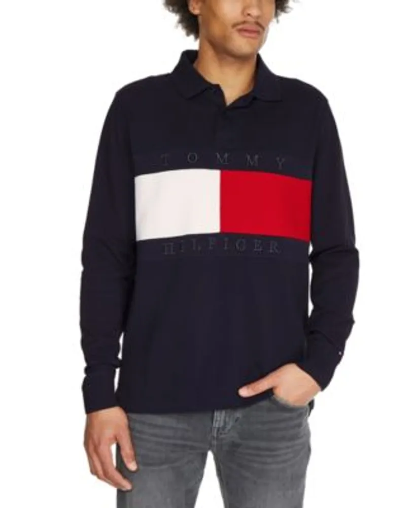onstabiel Beide Socialistisch Tommy Hilfiger Men's Flag Logo Graphic Long-Sleeve Polo Shirt | The Shops  at Willow Bend
