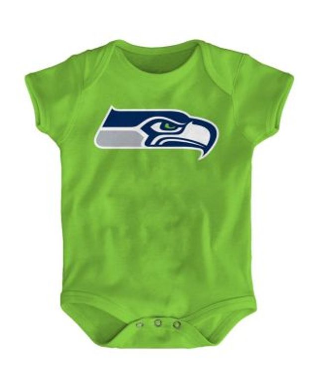 Outerstuff Newborn and Infant Boys Girls Neon Green, White Seattle Seahawks  Monterey Tie-Dye 2-Pack Bodysuit Set