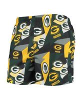 FOCO Men's Green and Gold Green Bay Packers Geo Print Swim Trunks - Macy's