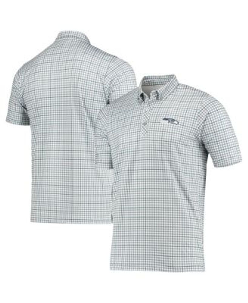 Antigua Men's Gray, Navy Seattle Seahawks Deliver Button-Down Polo