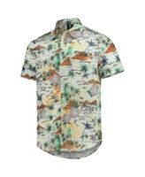 Men's Tommy Bahama Cream Oklahoma State Cowboys Paradise Fly Ball Camp Button-Up Shirt Size: Large