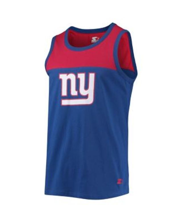 Starter Royal/Red New York Giants Logo Touchdown Fashion Tank Top