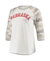 Women's Threads White, Camo Chicago Cubs Raglan 3/4-Sleeve T-shirt