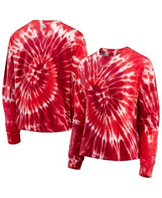 Women's Red Atlanta Falcons Tie-Dye Long Sleeve T-shirt