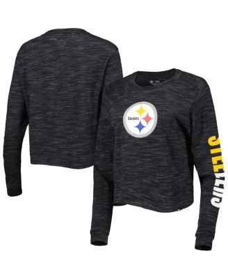 Lids Pittsburgh Steelers WEAR by Erin Andrews Women's Celebration Cropped  Long Sleeve T-Shirt - White