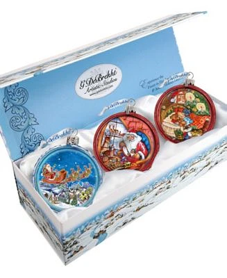 Santa Holiday Ornament, Set of 3