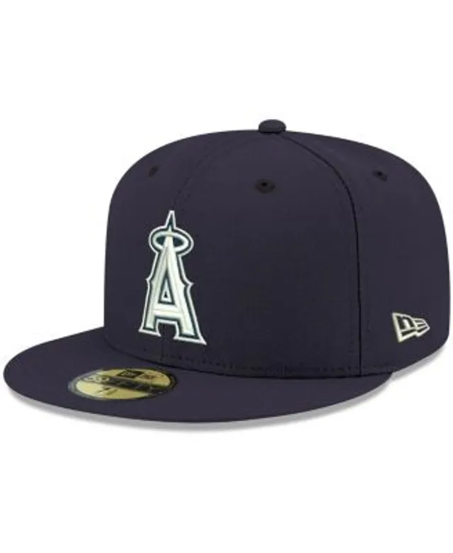 Men's New Era Stone/Red Los Angeles Angels Retro 59FIFTY Fitted Hat