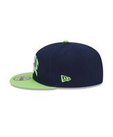 New Era Men's College Navy, Neon Green Seattle Seahawks Team Script 9FIFTY  Snapback Hat