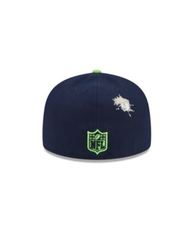 Men's New Era College Navy/Neon Green Seattle Seahawks Surge 39THIRTY Flex  Hat