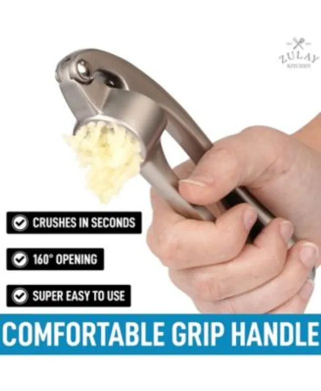 Zulay Kitchen Garlic Press with Soft Easy-Squeeze Ergonomic Handle