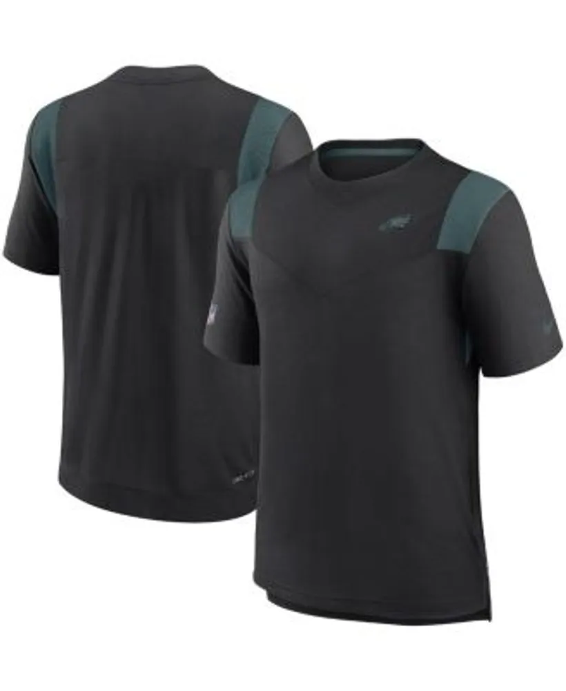 Nike Men's Black Philadelphia Eagles Sideline Tonal Logo Performance Player  T-shirt