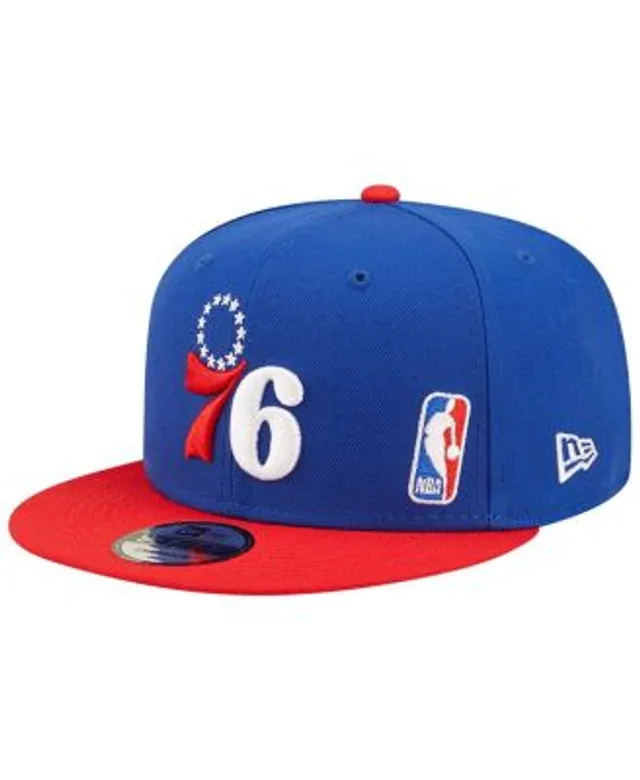 Men's Mitchell & Ness Red/Royal Philadelphia 76ers Wool Two-Tone