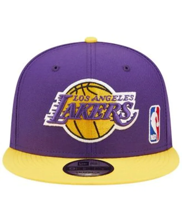 Men's Mitchell & Ness Purple/Gold Los Angeles Lakers Hardwood Classics  Two-Tone Fitted Hat