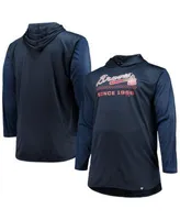 Men's Navy/White Atlanta Braves Big & Tall Pullover Sweatshirt