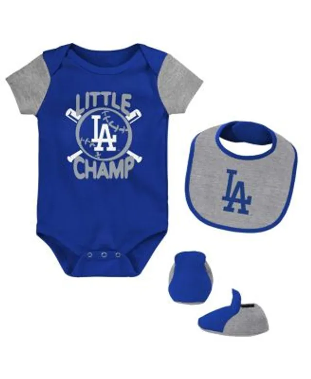 Outerstuff Newborn and Infant Boys Girls Los Angeles Dodgers Royal, White,  Heathered Gray Game Time Three-Piece Bodysuit Set