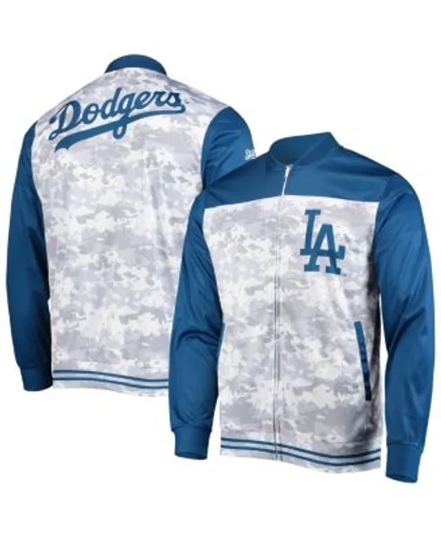 Men's Starter Royal/Gray Los Angeles Dodgers Varsity Tri-Color Satin Full-Snap Jacket