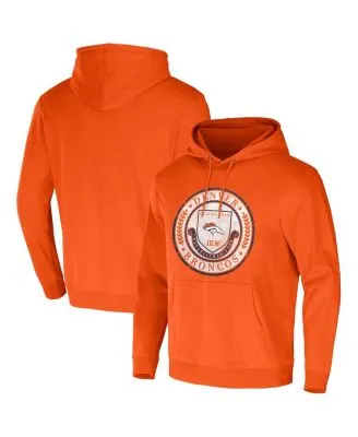 Men's NFL x Darius Rucker Collection by Fanatics Orange/Charcoal Denver Broncos Colorblock Pullover Hoodie Size: Small