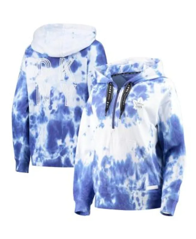 Baltimore Ravens DKNY Sport Women's Dakota Oversized Tie-Dye Half-Zip  Hoodie - White/Black