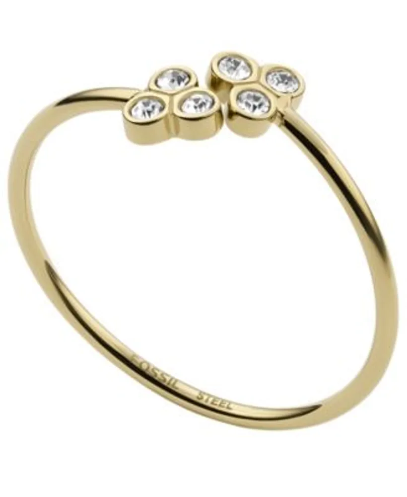 onze twijfel Oom of meneer Fossil Sutton Trio Glitz Gold-tone Stainless Steel Ring | The Shops at  Willow Bend