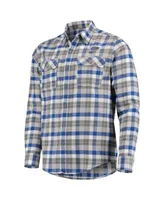 St Louis Blues Shirt Mens Small Blue Plaid Button Down Dress Antigua Long  Sleeve