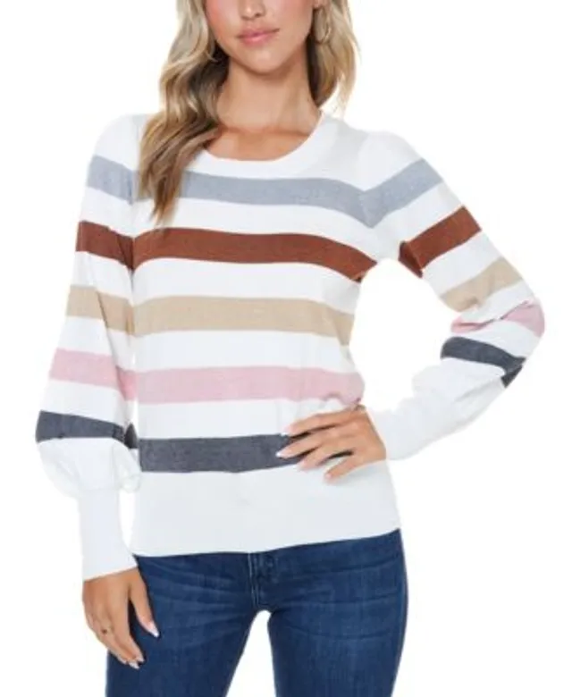 Multi-Stripe Lurex Crewneck Sweater