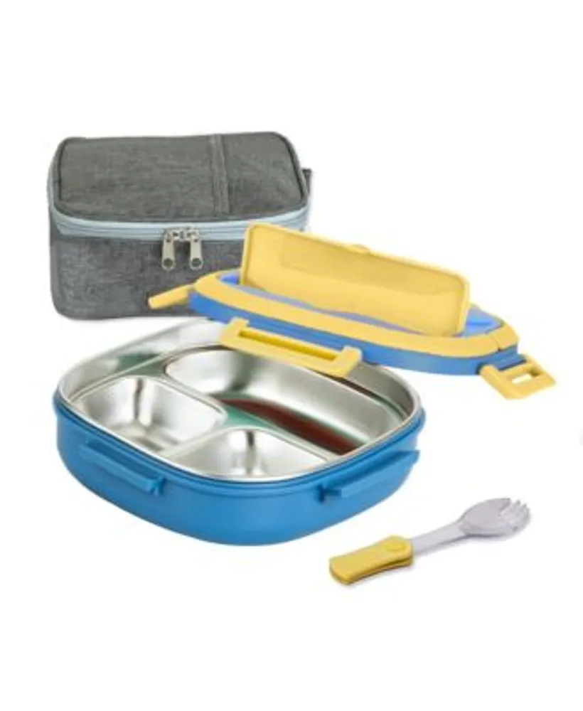 Lille Home Stackable Compartment Lunch Box With Lunch Bag, Cutlery Set