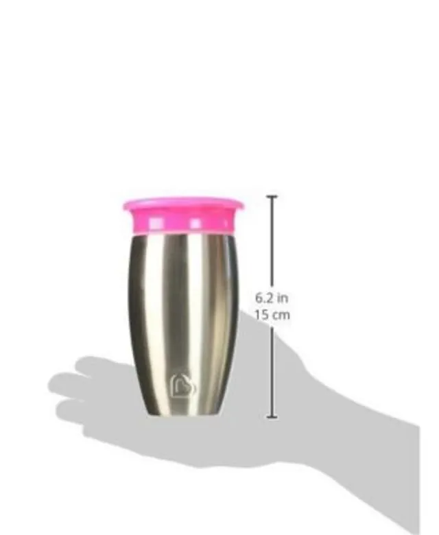 Munchkin Miracle Stainless Steel 360 Sippy Cup, 10 oz, Pink