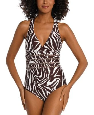 Women's Fierce Lines Multi Strap Cross-Back One-Piece Swimsuit