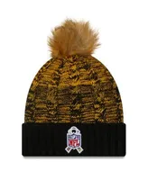 New Era Women's Black, Yellow Pittsburgh Steelers 2022 Salute To Service  Pom Knit Hat