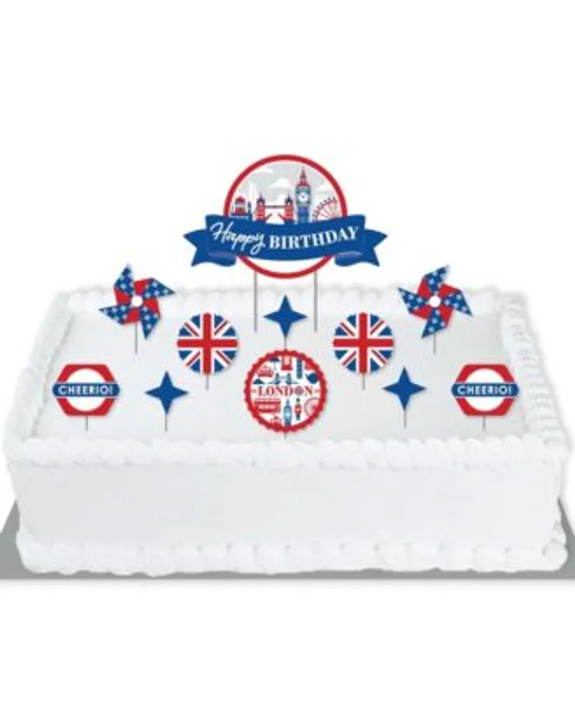 Big Dot of Happiness Cheerio, London - British Birthday Cake Decorating Kit  - Cake Topper Set - 11 c | Connecticut Post Mall