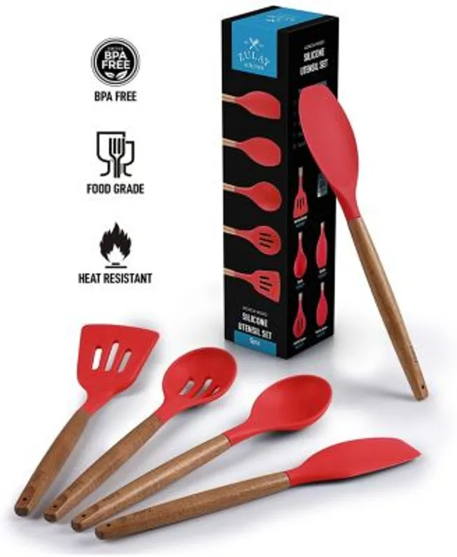 Zulay Kitchen Christmas Silicone Spatula with Utensil Holder